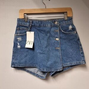 Zara Womens Asymmetric Skort Size Medium NWT